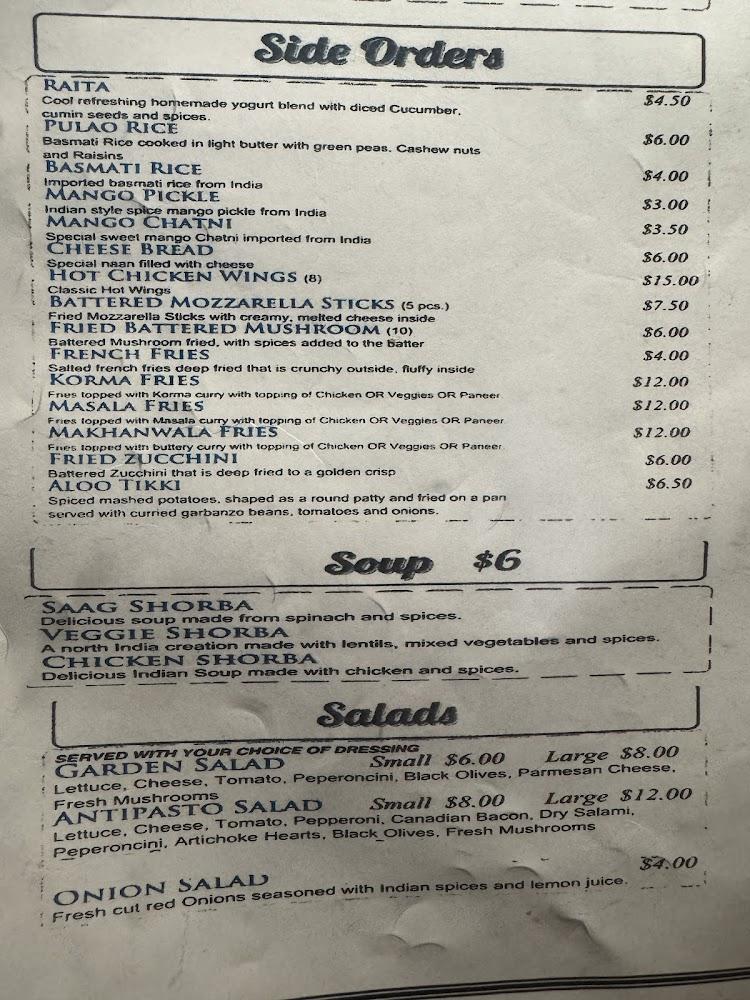 Sam's Indian Food & Pizza Menu image 2